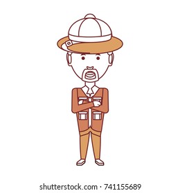 safari man  vector illustration