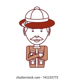 safari man  vector illustration