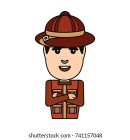 safari man vector illustration