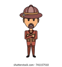 safari man vector illustration