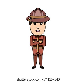 safari man vector illustration