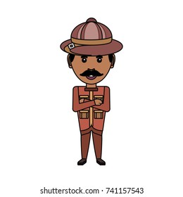 safari man vector illustration
