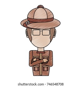 safari man  vector illustration