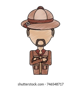 safari man  vector illustration