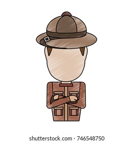 safari man  vector illustration