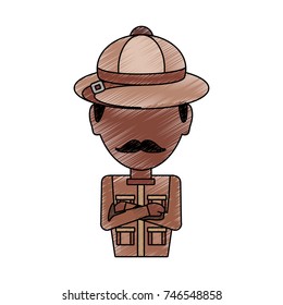 safari man  vector illustration