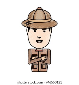 safari  man  vector illustration
