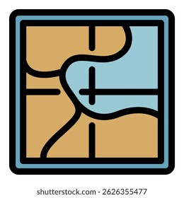 Safari map icon. Outline safari map vector icon color flat isolated
