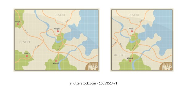 Safari map vector illustration isolated on white background