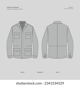 SAFARI OVERSHIRT SHIRT JACKET VECTOR