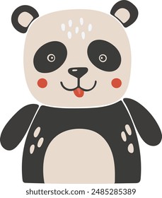 Safari panda animal vector, Abstract baby animal vector, cute animal isolated, adorable panda animal, kids vector illustration