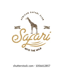 Safari retro label isolated on white background.Vector illustration.