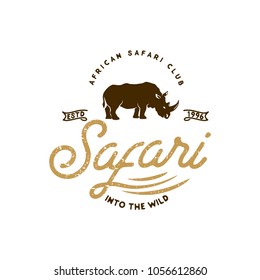 Safari retro label isolated on white background.Vector illustration.