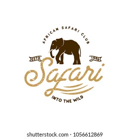 Safari retro label isolated on white background.Vector illustration.