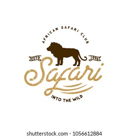 Safari retro label isolated on white background.Vector illustration.