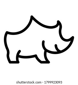 Safari rhino icon. Outline safari rhino vector icon for web design isolated on white background