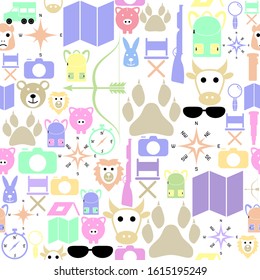 safari seamless pattern background icon.