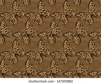 safari seamless pattern, butterfly background, animal print