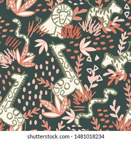 safari seamless repeat pattern design. Perfect for kids, textile and homeware. 