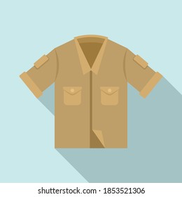 Safari shirt icon. Flat illustration of safari shirt vector icon for web design