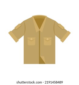 Safari shirt icon. Flat illustration of safari shirt vector icon isolated on white background