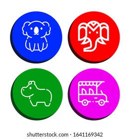 safari simple icons set. Contains such icons as Koala, Wild life, Hippopotamus, Safari, can be used for web, mobile and logo