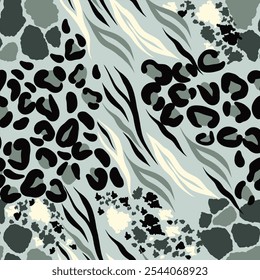 Safari skin texture.Animal print seamless. Vector monochrome,Abstract illustration,Safari patterns, zoo stripes. Natural colors textile, wrapping paper, wallpaper. Print for fabric. Vector background.