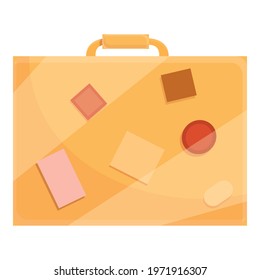 Safari suitcase icon. Cartoon of Safari suitcase vector icon for web design isolated on white background