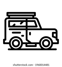 Safari suv icon. Outline Safari suv vector icon for web design isolated on white background