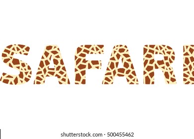 Safari text giraffe pattern logotype text