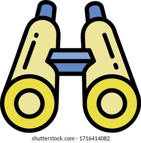 Safari Tour Binocular Vector Color Icon design, Tourist and Expedition Gear Design,  Expedition Equipment on white background