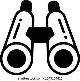 Safari Tour Binocular Vector Glyph Icon design, Tourist and Expedition Gear Design, Expedition Equipment on white background