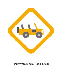 safari vehicle road sign