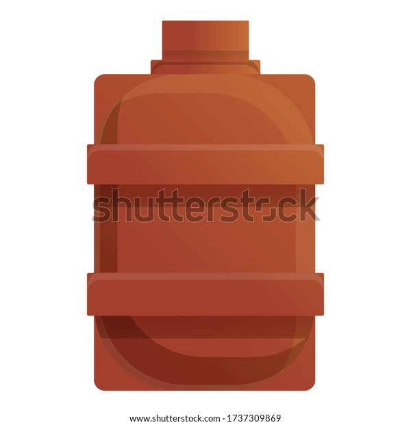 Safari water flask\
icon. Cartoon of safari water flask vector icon for web design\
isolated on white\
background