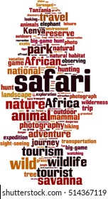 Safari word cloud concept. Vector illustration