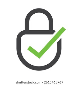 Safe Access Icon – Verified Security and Protection Lock Vector
