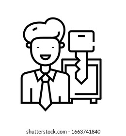 Safe access line icon, concept sign, outline vector illustration, linear symbol.