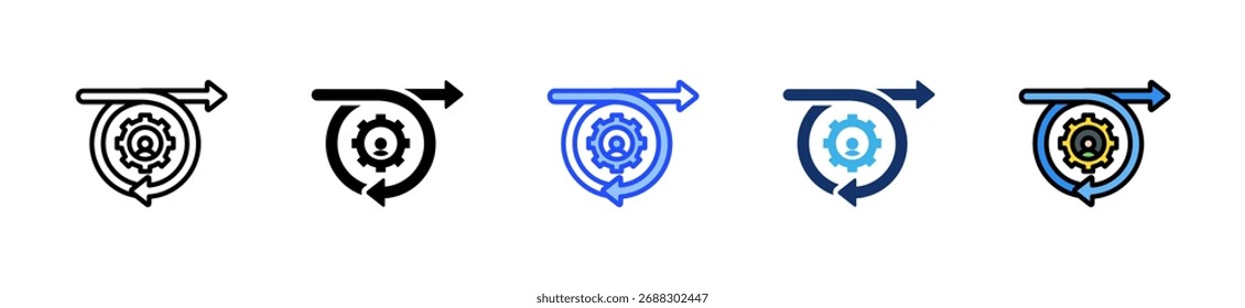 Sicheres agiles Framework-Symbol-Sammlung mit mehreren Stilen