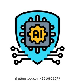 safe ai development ethical ai color icon vector. safe ai development ethical ai sign. isolated symbol illustration
