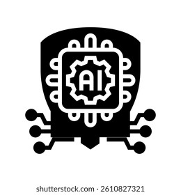 safe ai development ethical ai glyph icon vector. safe ai development ethical ai sign. isolated symbol illustration