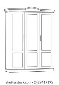 Safe Almirah Vector Illustration, shelves with books, bookshelf background, Showcase Outline Illustrations and Vectors