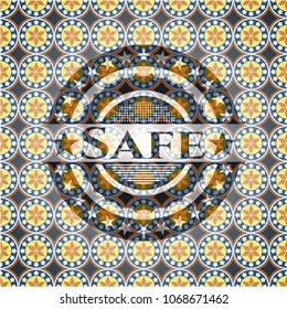   Safe arabesque badge. arabic decoration.