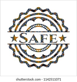Safe arabic emblem background. Arabesque decoration.