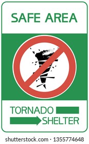 Safe area. Tornado shelter.
A sign indicating a territory that is protected from a hazardous health and life disaster.