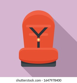 Safe baby car seat icon. Flat illustration of safe baby car seat vector icon for web design
