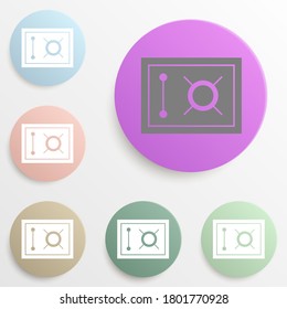 Safe badge color set. Simple glyph, flat vector of web icons for ui and ux, website or mobile application