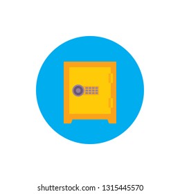 Safe bank - concept icon in flat graphic design style. Sign for website, mobile application, presentation, infographic. Vector illustration. 