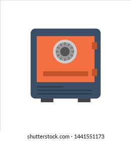 Safe, Bank, Deposit, Lock, Money, Safety, Security  Flat Color Icon. Vector icon banner Template