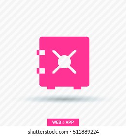 safe bank line icon for web and app