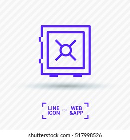 safe bank line icon for web and app